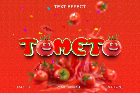 PSD Playful Tomato Text Effect