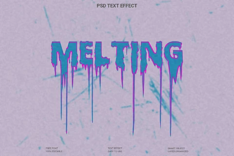 PSD Melting Text Style Effect