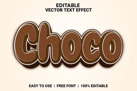 AI,EPS Effetto testo Choco