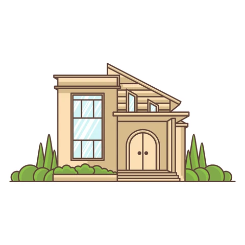 EPS,JPG Ilustración de casa moderna minimalista