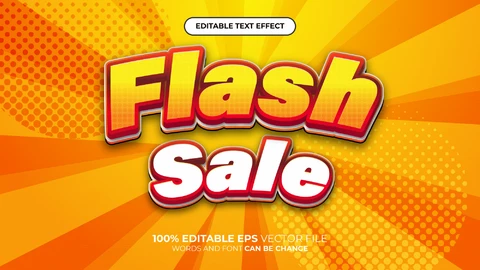 AI Efeito de texto em 3D de venda em flash