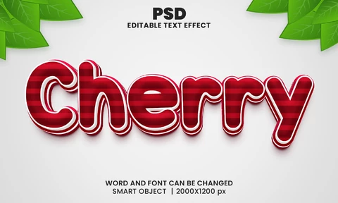 PSD Cherry Text Effect