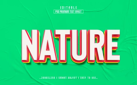 PSD Efeito de texto de natureza