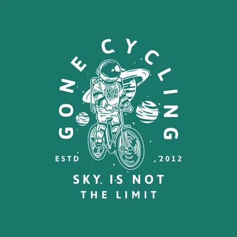 EPS,JPG Vintage Space Cycling Illustration