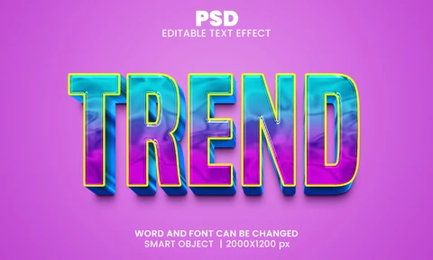 PSD Efecto texto tendencia