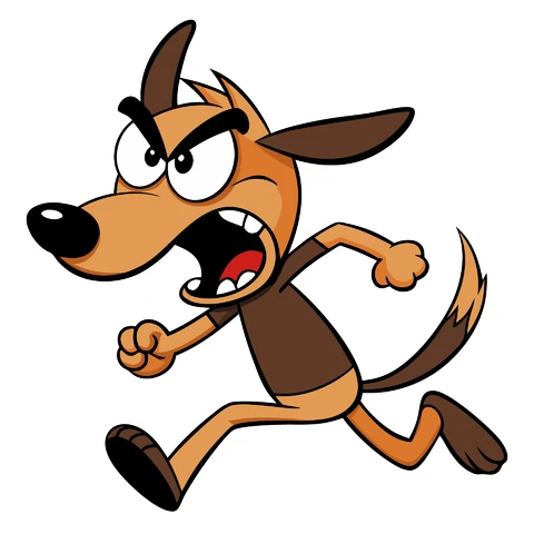 AI,JPG Cartoon Character Design of An Angry Dog