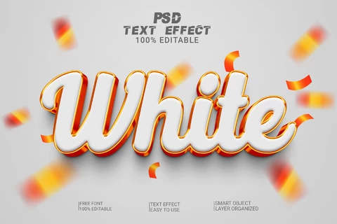 PSD White Party 3D Text Effect