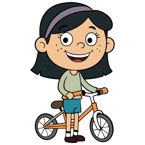 AI,JPG Cartoon Character with Bicycle Illustration