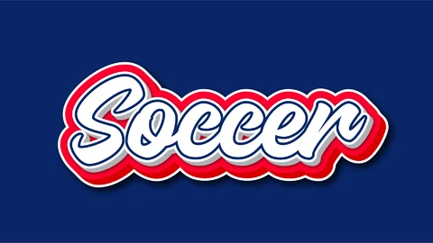 AI,EPS Efeito de texto em camadas de futebol em negrito