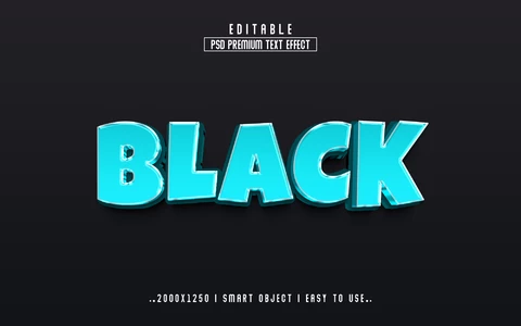 PSD Turquoise Black Text Effect