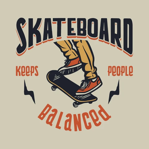 EPS,JPG Vintage Style Skateboarding Illustration