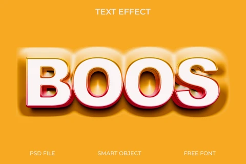 PSD Efecto texto burbuja 3d sobre fondo vibrante