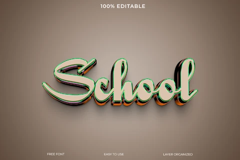 PSD School Text Style Effect