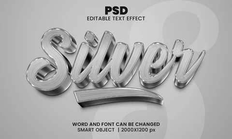 PSD Silver Text Effect