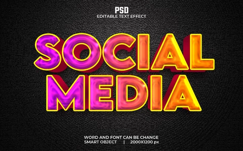 PSD Efecto de texto para redes sociales