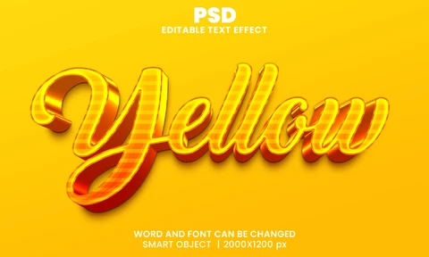 PSD Efeito de texto amarelo