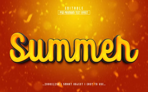 PSD Summer Hot 3D Text Effect