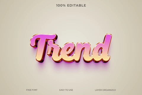 PSD Efecto de texto con estilo de fuente de moda