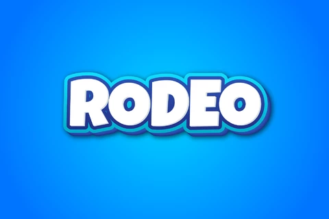 EPS,AI Testo 3d blu Rodeo