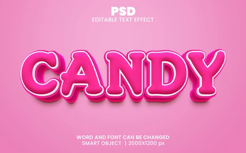 PSD Efecto texto de caramelo