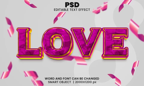 PSD Pembe aşk metin efekti