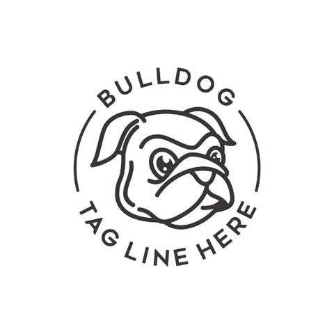 EPS,JPG Minimalist Bulldog Logo Design