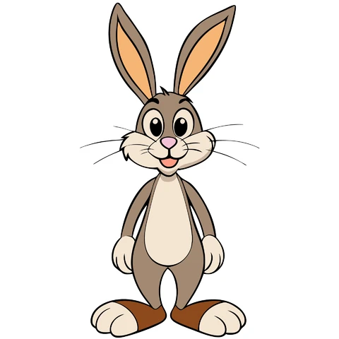 AI,JPG Cartoon Style Bunny Character Illustration