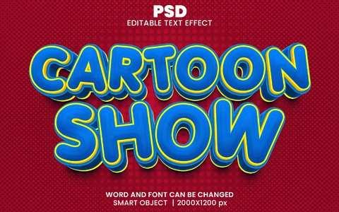 PSD Cartoon Show Text Effect