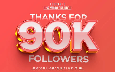 PSD Gracias por el efecto de texto 90k