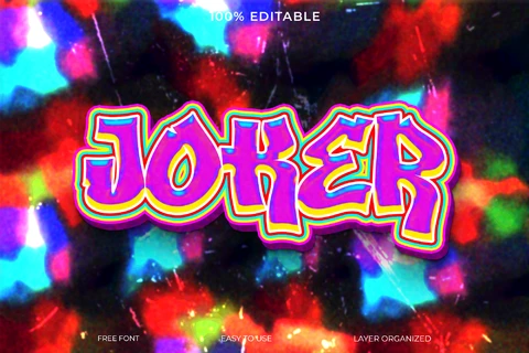 PSD Joker Pink Font Style Effect