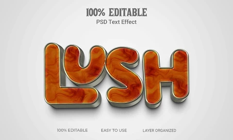 PSD Exuberante efecto de texto 3D de madera