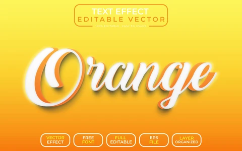 AI,EPS Efecto de texto naranja
