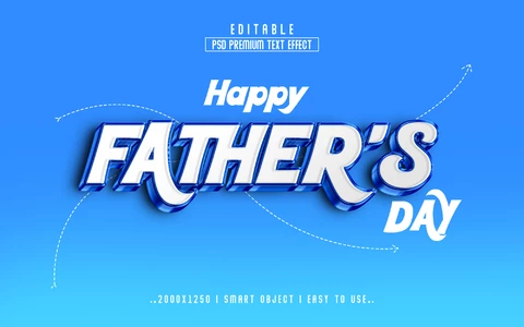PSD Efecto de estilo de texto feliz día del padre.