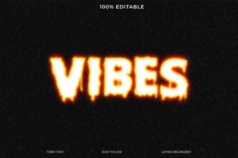 PSD Vibes Incandescent Dripping Lava Font Style Text Effect