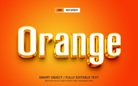 PSD Orange Text Style Effect