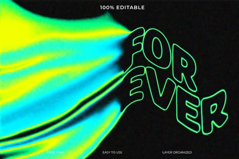 PSD Voor elk lettertype teksteffect