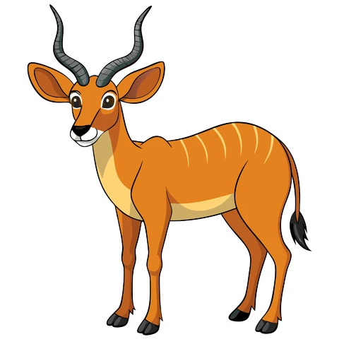 AI,JPG Cartoon Style Antelope Illustration