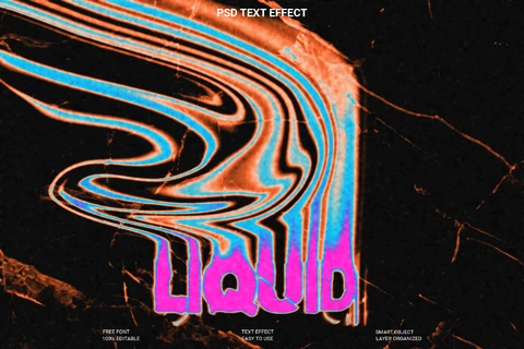 PSD Liquid Text Style Effect