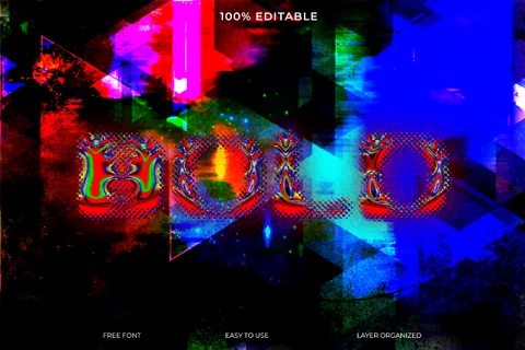 PSD Efecto de fuente Holo