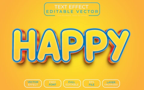 AI,EPS Effet de texte joyeux