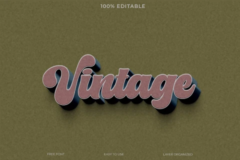 PSD Vintage Text Style Effect