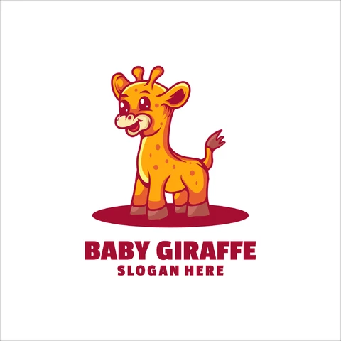 EPS,JPG Playful Cartoon Giraffe Logo Design