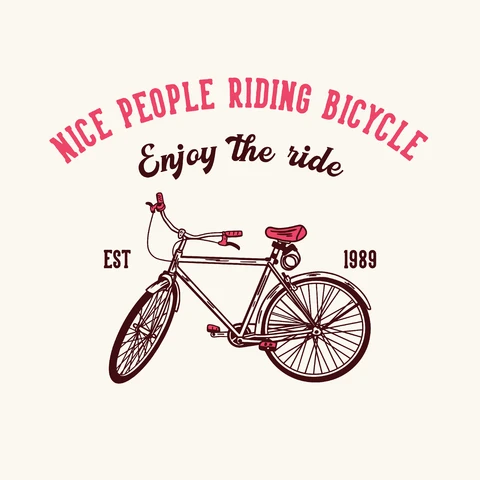 EPS,JPG Vintage Bicycle Illustration with Retro Typography