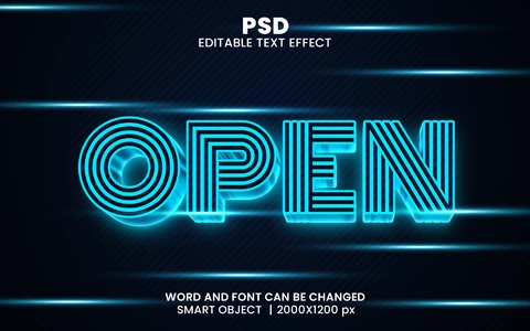 PSD Abrir efecto de texto 3D