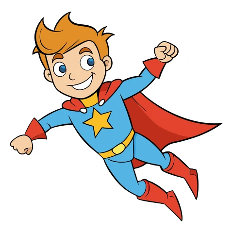 AI,JPG Cartoon Superhero Character Illustration