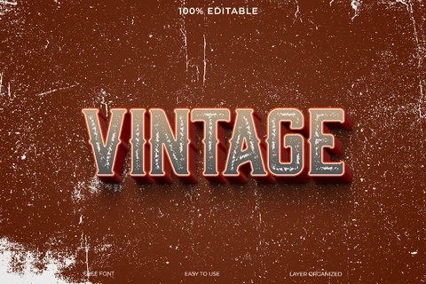 PSD Vintage Saloon Text Style Effect