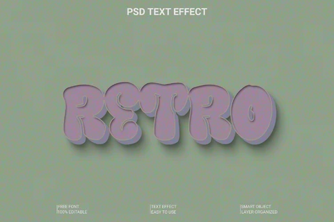 PSD Retro Groovy 3D Font Style Effect