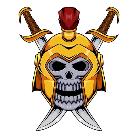 EPS,JPG Ilustracyjny emblemat wojownika z czaszką