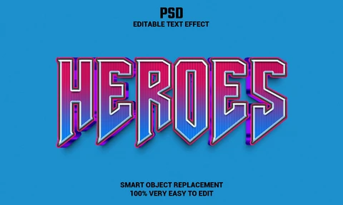 PSD Heroes Text Effect