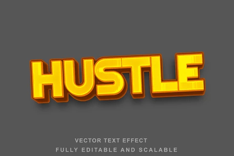 EPS Hustle Golden 3D Font Style Effect